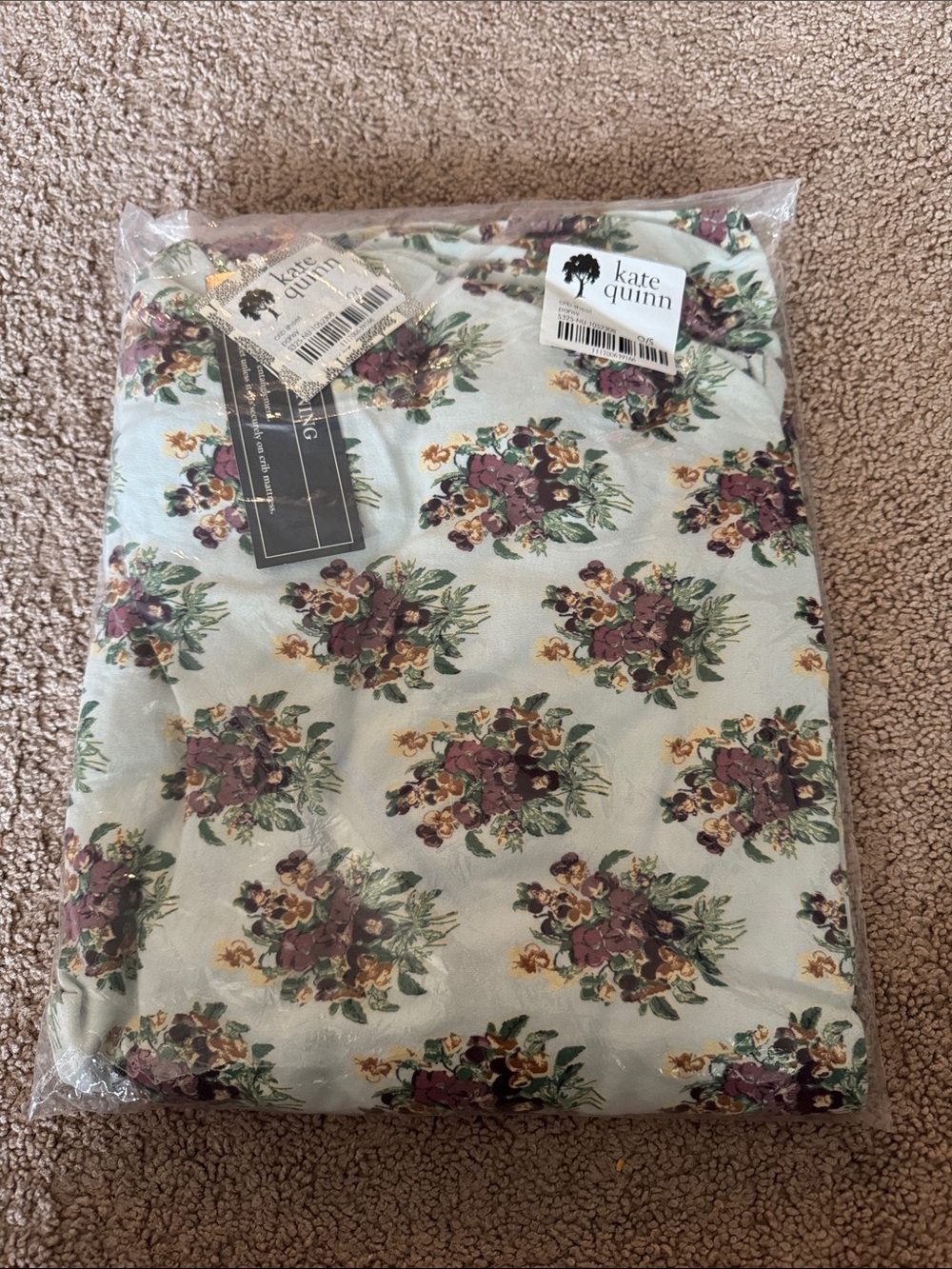 kate quinn pansy crib sheet new in package